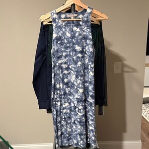 Athleta Blue Tie-Dye Sleeveless Dress